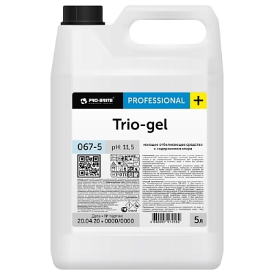 Универсальный гель для дезинфекции и отбеливания 5л TRIO-GEL Professional концентрированное, пенное Pro-Brite